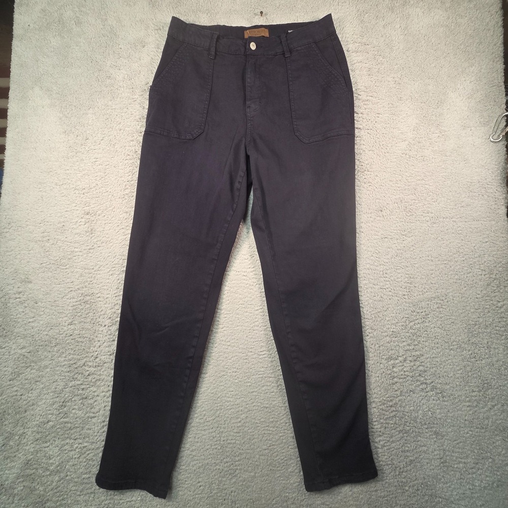 Judy Blue Jeans Womens 13/31 Black Garment Dyed High Rise Faded Slim Taper Boho